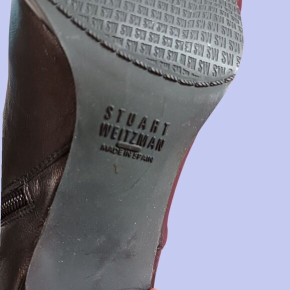 Stuart Weitzman  Leather Mid-Calf Heeled Boots Leather Size 7 - Picture 5 of 15